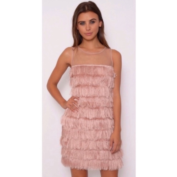 Fringe dress pink Clearance